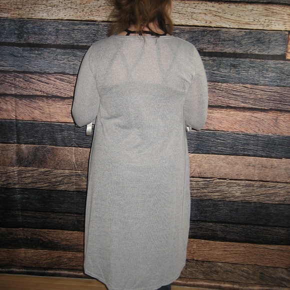 Heathered Gray Sweater Coat W/ Ribbon Detail - Picture 8 of 8
